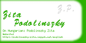 zita podolinszky business card